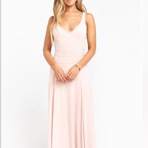 Show Me Your Mumu Jenni Maxi in Dress Dusty Blush Crisp- Medium